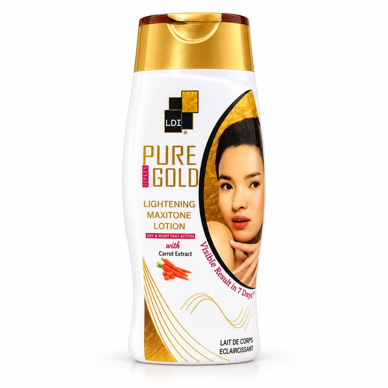 LDI Pure Gold Lightening Maxitone Lotion with Carrot Extract bottle