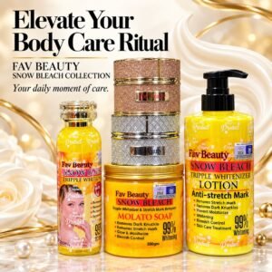 Fav Beauty Snow Bleach Collection — Tripple Whitener bottle, Molato Soap and Lotion