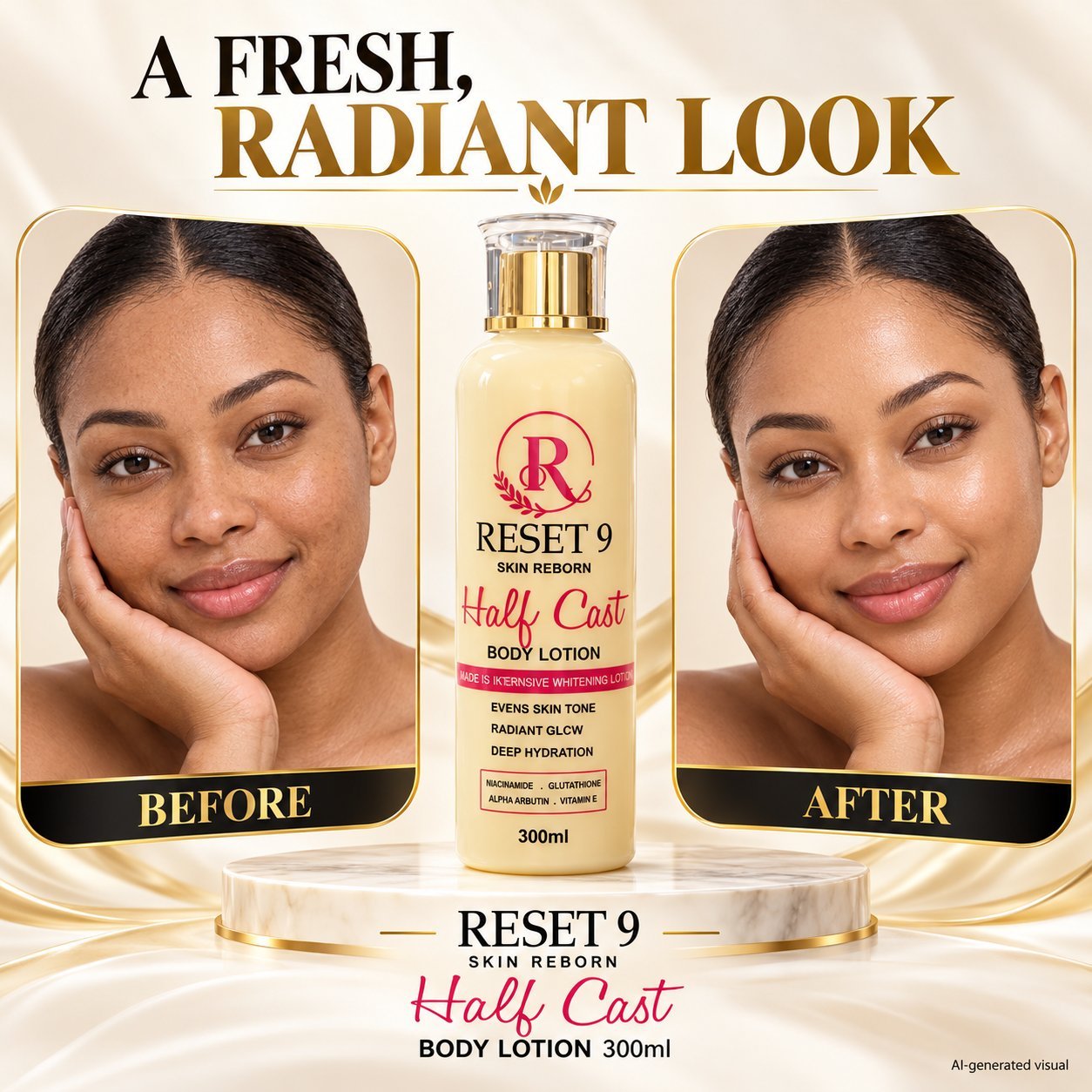 Reset 9 Skin Reborn Half Cast Body Lotion 300ml - Image 4